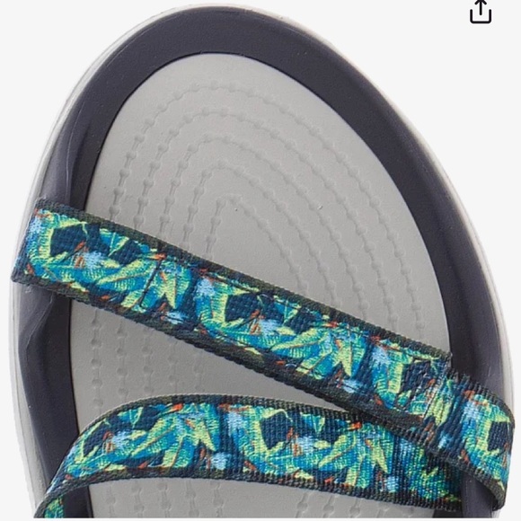 CROCS Sandals Swiftwater Webbing Green Blue Black Women’s Size 9 - Picture 4 of 11